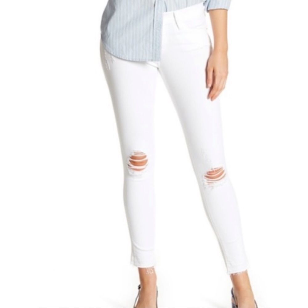 Frame Denim Le High Rise Skinny Crop White